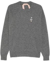 N°21 - Brooch-Detail Round-Neck Sweater - Lyst