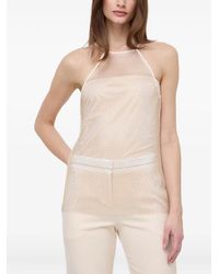 Patrizia Pepe - Crystal-Embellished Mesh Top - Lyst