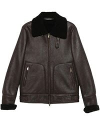 Salvatore Santoro - Shearling-Collar Leather Jacket - Lyst