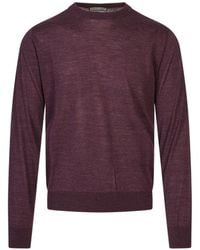 Canali - Crew-Neck Long-Sleeve Sweater - Lyst