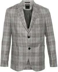 ZEGNA - Checked Single-Breasted Blazer - Lyst