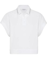 Brunello Cucinelli - Monili-Chain Cotton Polo Top - Lyst