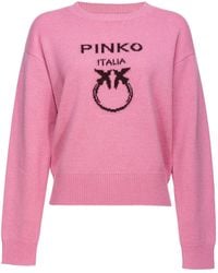 Pinko - Burgos Wool Sweater With Logo - Lyst