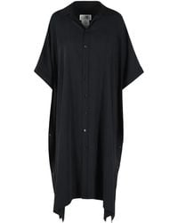 MM6 by Maison Margiela - Pointed-Collar Button Midi Dress - Lyst