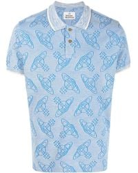 Vivienne Westwood - Orb Logo-Print Organic Cotton Polo Shirt - Lyst