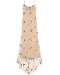 Blumarine - Embroidered Tulle Maxi Dress - Lyst