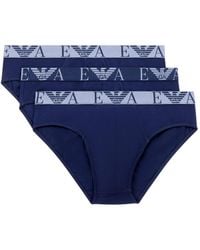 Emporio Armani - Lot De Trois Slips À Bande Logo - Lyst