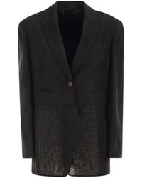 Brunello Cucinelli - Blazer Con Botones Y Detalles Transparentes - Lyst