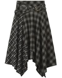 Musium Div. - Check-Pattern Asymmetric Skirt - Lyst