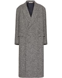Valentino Garavani - Double-breasted Wool-cashmere Blend Tweed Coat - Lyst