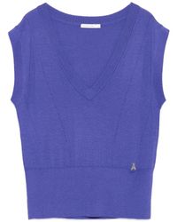Patrizia Pepe - Top de punto con cuello en V - Lyst