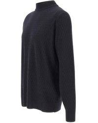 FILIPPO DE LAURENTIIS - Herringbone-Knit Mock-Neck Sweater - Lyst