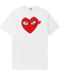 COMME DES GARÇONS PLAY - Katoenen T-shirt Met Hart Logo - Lyst