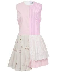 MSGM - Vestido Corto Con Diseño Patchwork - Lyst