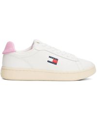 Tommy Hilfiger - Court Logo-Patch Leather Sneakers - Lyst