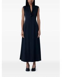 Jil Sander - V-Neck Midi Dress - Lyst