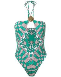 Amir Slama - Printed Halterneck Swimsuit - Lyst