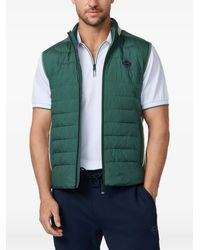 Hackett - Baffled-Stitch Suede-Detail Gilet - Lyst