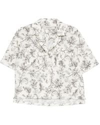 Golden Goose - Boxy Cotton Shirt With And Floral Print - Lyst