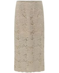LE SULLY STUDIO - Lace-Overlay Midi Skirt - Lyst