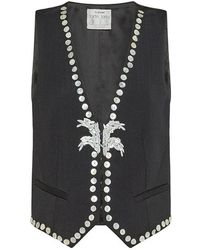 forte_forte - Pearl-Embroidered Crystal-Embellished Waistcoat - Lyst