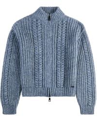 Fay - Cable-Knit Zip-Up Cardigan - Lyst