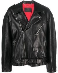 Gucci - Oversize Biker Leather Jacket - Lyst