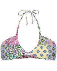 Mc2 Saint Barth - Dahlia Bikinioberteil Mit Muster - Lyst