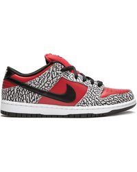 Nike - X Supreme Sb Dunk Low Premium "red Cement" Sneakers - Lyst