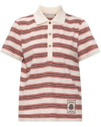 Moncler - Polo Rayé À Patch Logo - Lyst