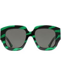 Gucci - Square-frame Stripe-print Sunglasses - Lyst