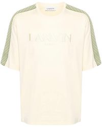 Lanvin - Striped Logo Oversized Cotton Tee - Lyst
