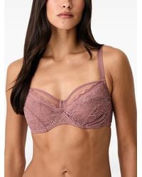 Chantelle - Easyfeel Lace-Overlay Sheer-Panel Bra - Lyst