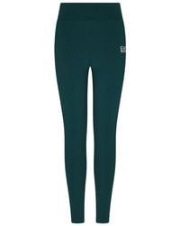 EA7 - High-Waisted Logo-Print Leggings - Lyst