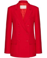 Valentino Garavani - Crepe Couture Double-Breasted Blazer - Lyst