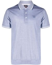 Paul & Shark - Logo-embroidered Knitted Polo Shirt - Lyst