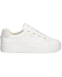 GANT - Logo-Print Leather Sneakers - Lyst