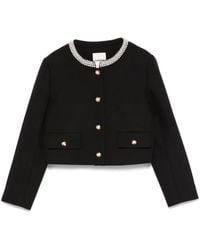 Sandro - Cropped-Jacke Mit Rundhalsausschnitt - Lyst
