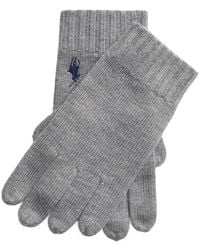 Polo Ralph Lauren - Ribbed Logo-Embroidered Gloves - Lyst