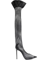 Le Silla - Gilda Fishnet Thigh-High Boots - Lyst