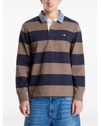 GANT - Polo Rayé À Manches Longues - Lyst