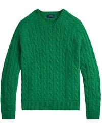 Polo Ralph Lauren - Cable-Knit Elbow-Patch Sweater - Lyst