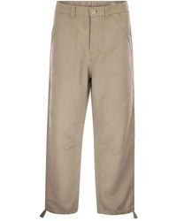 Brunello Cucinelli - Cotton And Linen Drill Trousers With Patch Pockets And Drawstring - Lyst