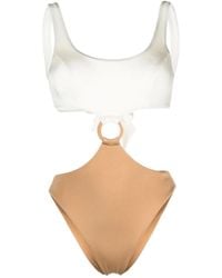 Noire Swimwear - Cut-Out Detailing Colour-Block Swimsuit - Lyst