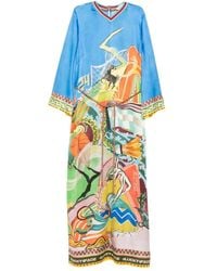 ALÉMAIS - Maxi-Jurk Met V-Hals En Print - Lyst