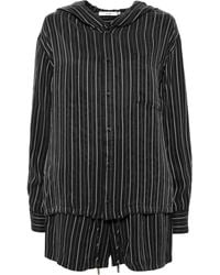 B+ AB - Stripe Hoodie Shirt Shorts Set - Lyst