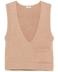 LAMRONS - V-Neck Ribbed-Knit Vest - Lyst