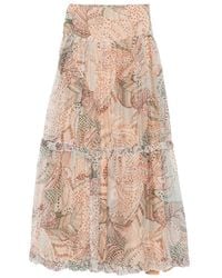 Raquel Diniz - Cecilia Paisley-Print Ruffled Skirt - Lyst