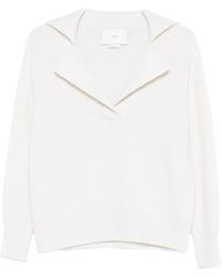 Vanisé - Wide-Collar Ribbed Sweater - Lyst