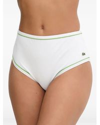 Lacoste - Logo-Patch Piped Bikini Bottoms - Lyst
